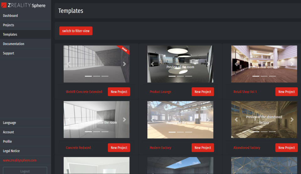 screenshot of ZREALITY Sphere